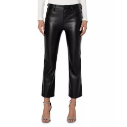 Leather Straight Ankle Pants