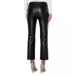 Leather Straight Ankle Pants