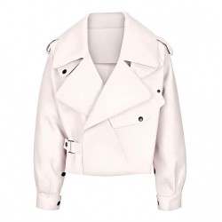 Oversized leather jacket off-white