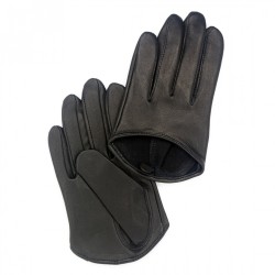 Half Palm leather driving gloves black