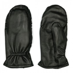 Leather Black Outdoor Mittens Gloves