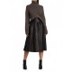 A-Line Leather Midi-Skirt