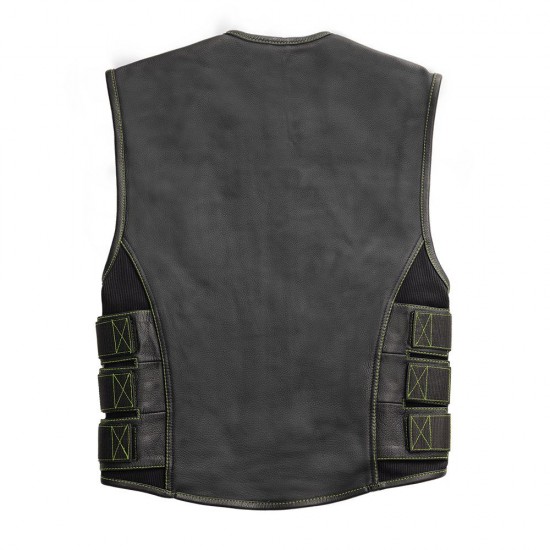 Men's Leather Swat Style Motorcycle Vest